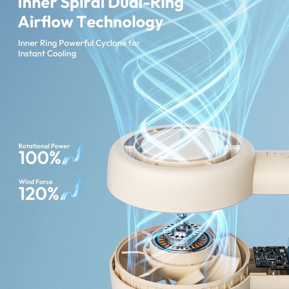 Portable Beige Handheld Fan (2) - Picture 5 of 7